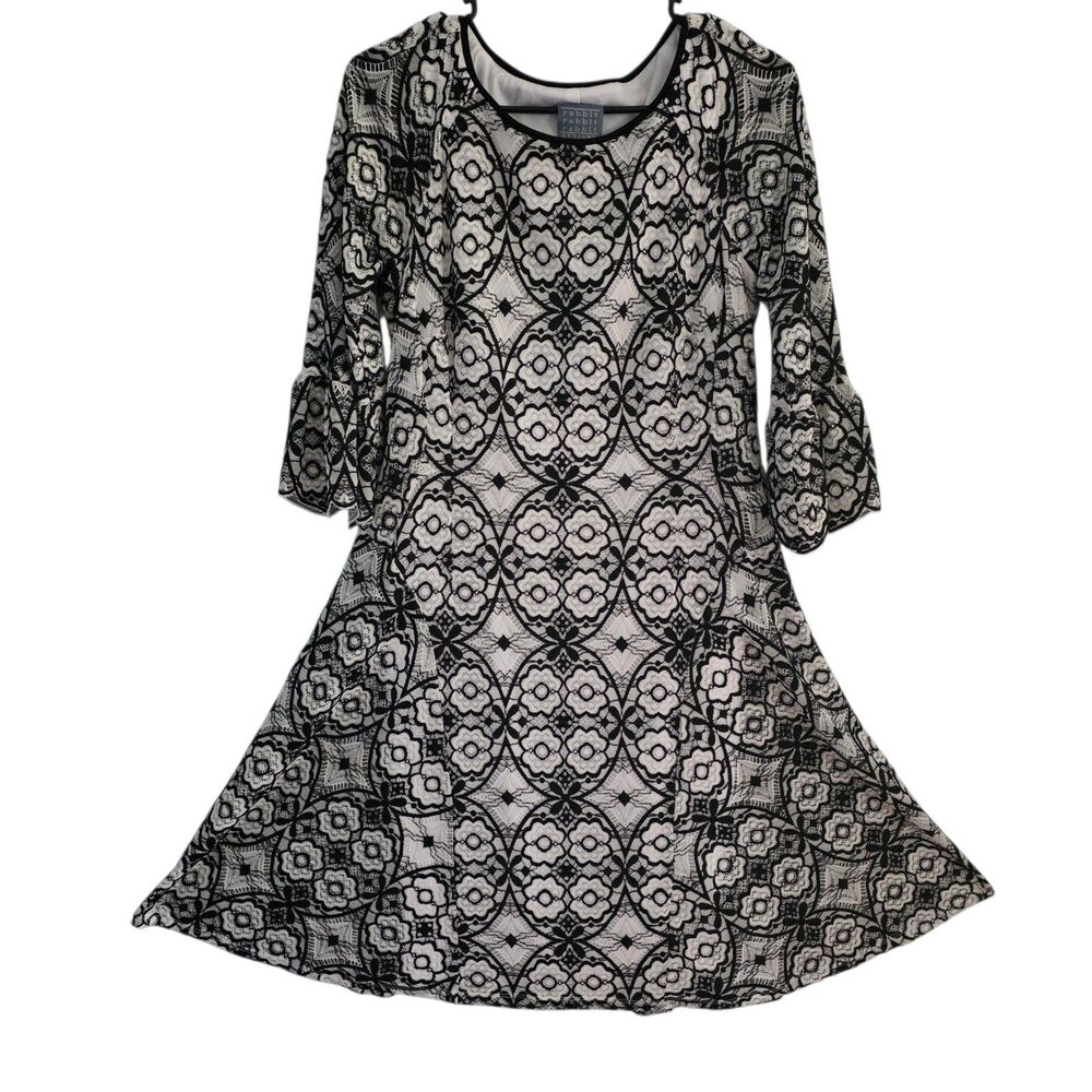 Rabbit Rabbit Designs Victorian Lace Dress Gothic Romance Size 12 Midi Lined